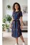 Modern Patterned Waist-Tie Mini Women's Dress - 3