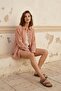 قميص MY FASHION كبير الحجم مخطط بأزرار