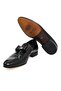 Black Color Laceless Genuine Leather Leather Sole Men's Shoes - 3