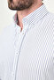 Striped Slim Fit Stand Collar Men's Shirt Navy Blue - 27148.26Y - 2