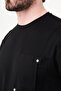 Plain Slim Fit Crew Neck Pocketed Bi-Stretch Interlock Men's T-Shirt Black - 36876.26Y - 2
