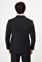 Striped Slim Fit Wide Collar Double Breasted Premium Wool Men's Suit Black - 44318.26Y - 5