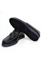 Black Color Laceless Genuine Leather Men's Shoes - 3
