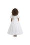 D' Daniela - Puff Sleeve Long Tulle Pearl Dress - Multicolor - 3Y to 12Y - 3