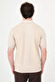 Patterned Slim Fit Polo Collar Men's Knitwear T-Shirt Beige - 11587.26Y - 4