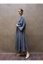 Muslin Gray Embroidered Casual Blouse and Flared Skirt Set (Embroidered 2-Piece Set) - 2