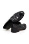 Black Color Laceless Genuine Leather Leather Sole Men's Shoes - 2