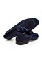 Dark Blue Color Laceless Genuine Leather Suede Leather Sole Men's Shoes - 2