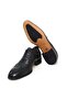 Black Color Lace-Up Genuine Leather Men's Shoes - 3