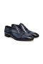 Dark Blue Color Lace-Up Genuine Leather Men's Shoes