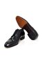 Black Color Lace-Up Genuine Leather Men's Shoes - 3