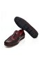 Burgundy Color Laceless Genuine Leather Men's Shoes - 3