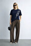 Printed Navy Blue Women's Blouse 26Y0229K1