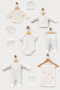 Adorable kitten print 10-piece newborn 100% cotton hospital outfit bodysuit set