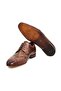 Brown Lace-Up Genuine Leather Sole Men's Shoes - 3