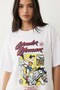 Women's Oversize T-Shirt Comic Wonder Printed White – Crew Neck, Comfortable Fit, 100% Cotton