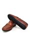 Brown Laceless Genuine Leather Men's Shoes - 3