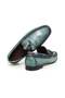 Green Color Laceless Genuine Leather Leather Sole Men's Shoes - 2