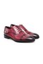 Burgundy Color Lace-Up Genuine Leather Men's Shoes