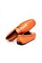 Orange Color Laceless Genuine Leather Men's Shoes - 2