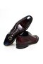 Burgundy Color Lace-Up Genuine Leather Men's Shoes - 2