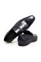 Dark Blue Color Laceless Genuine Leather Leather Sole Men's Shoes - 2