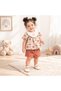 Miss Pallone 100% Cotton Baby Girl Summer Floral Patterned Shorts Set of 2