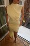 Halter Neck Slim Fit Dress with Draped Train Detail - 8
