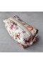 Powder Beige Vintage Rose Patterned Fiber Filled Travel & Makeup Bag / Pen Holder - 2