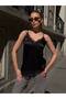 Women's Lace Detailed Strappy Satin Blouse - 4