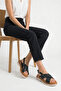 Regina Women's Genuine Leather Sandals - Black - 7