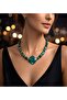 Green Agate Evil Eye Protector and Balance Energy Necklace - 4