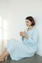 Long Sleeve 100% Cotton Combed Throw Plus Size Mother's Nightgown, Hospital, Pregnant and Maternity Nightgown - 2
