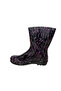 , Women's Purple - Black Patterned 23 cm Long Garden, Rain Boots - 2