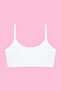 Young Girls' Non-Padded Half Tank Tops, Cotton Pack Training Bras, 3-Pack - 4