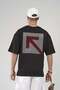 Men's Oversize Fit T-Shirt with Mesh Back and Print Detail