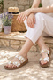 Women's Double Buckle Flip-Flops with Accessories - Casual Slippers with Butterfly Star Figures