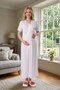 New Season Lace Detailed Summer Special Design 100% Cotton Full Length Maternity Maternity Dressing Gown Nightgown Set - 8