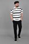 Double Color Striped Lapel Collar T-Shirt Gp 1042_30494 - 5