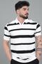 Double Color Striped Lapel Collar T-Shirt Gp 1042_30494