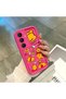 Samsung Galaxy S25 Fe Compatible Pink Red Silicone Case Shockproof Camera Protection - 3