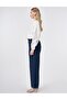 Pleated Wide Leg Trousers Dark Navy Blue - 3