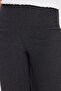 Women's regular fit classic cut elastic waist patterned anthracite palazzo pants - 5