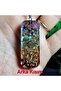 7 Chakras - Seven Chakras - Torus Orgonite Steel Chain Necklace - Garnet - (Handmade Designer Products) - 6