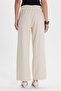 Women's Relax Fit Comfortable Cut 100% Cotton Elastic Waist with Laces Double Pockets Stone Trousers - 6