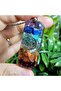 7 Chakras - Seven Chakras - Torus Orgonite Steel Chain Necklace - Garnet - (Handmade Designer Products) - 4