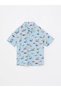 Lcw Baby Blue Short Sleeve Printed Baby Boy Shirt