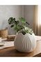 Decorative Ceramic Flower Pot 15.5 cm Modern White Planter - 7