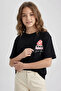 Girl's Printed Oversize Short Sleeve Summer Cotton T-Shirt