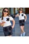 Girl's White Blouse Black Floral Skirt Set-2526 - 3